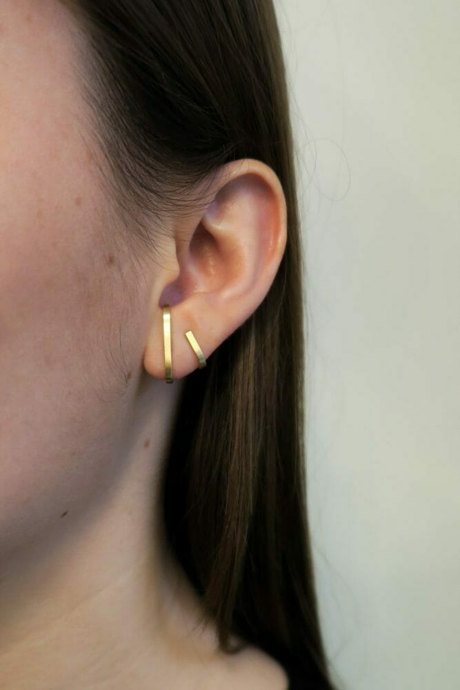 Bondage Ørestik I, Smal, 18 kt. Guld - Billede 3