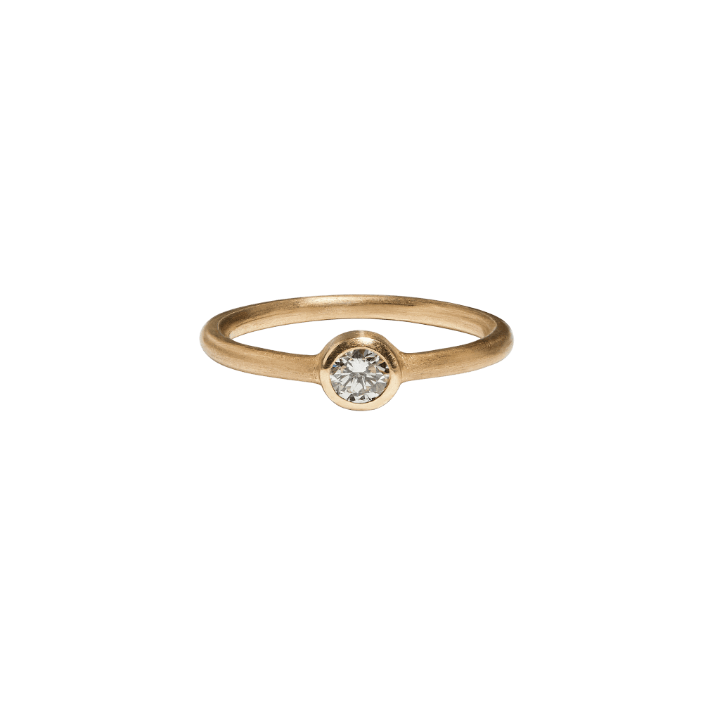 Dot Ring, 18 kt. Guld med 0.20ct Champagnefarvet Diamant