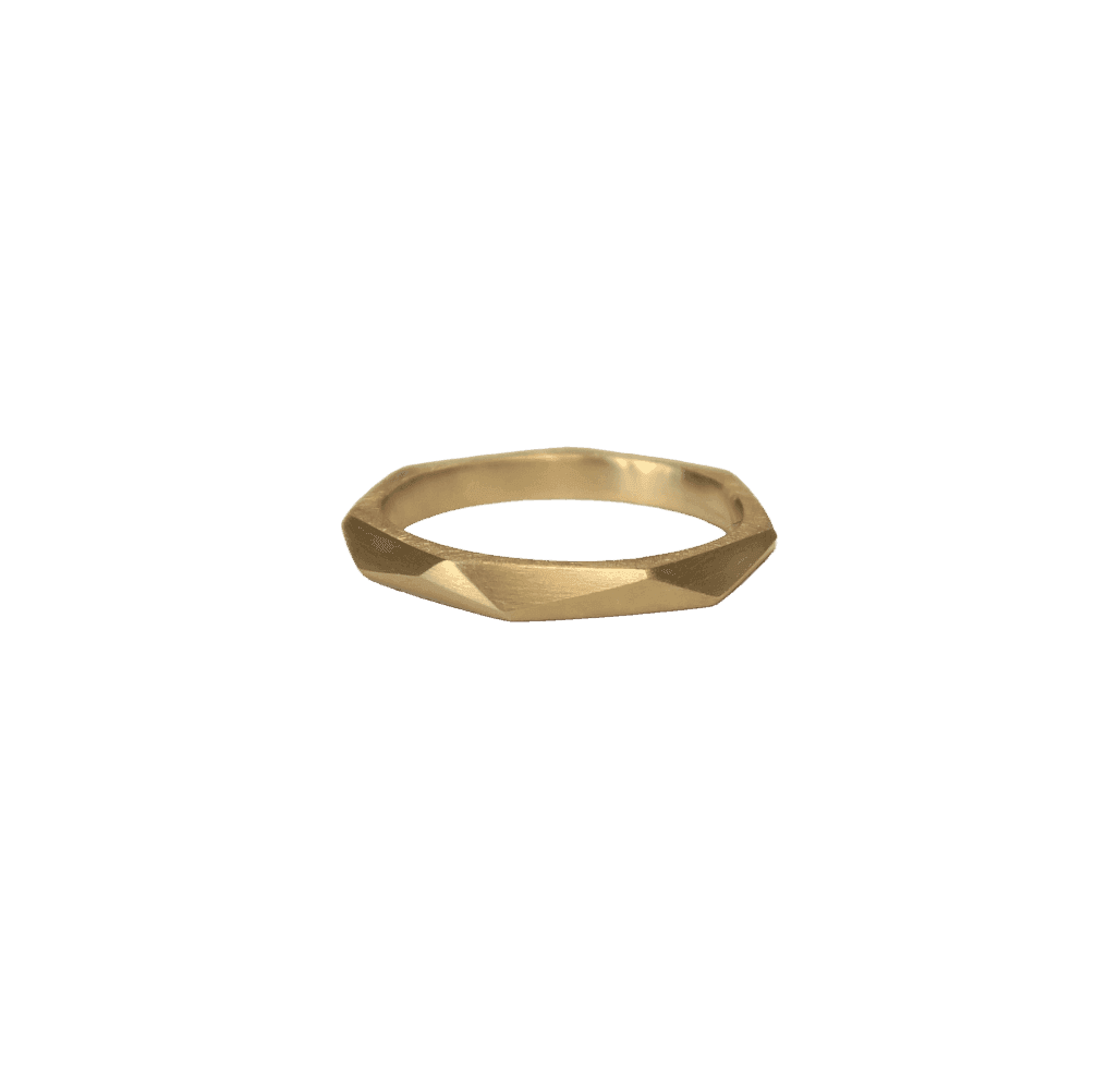 Slim Facet Ring, 18 kt. Guld