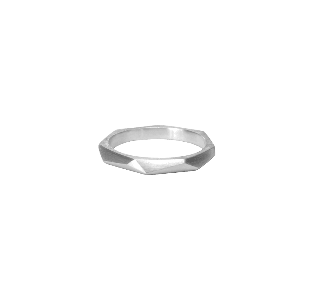 Slim Facet Ring, Sølv