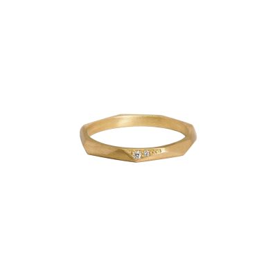 Mini Facet Ring, 18 kt. Guld, Diamanter
