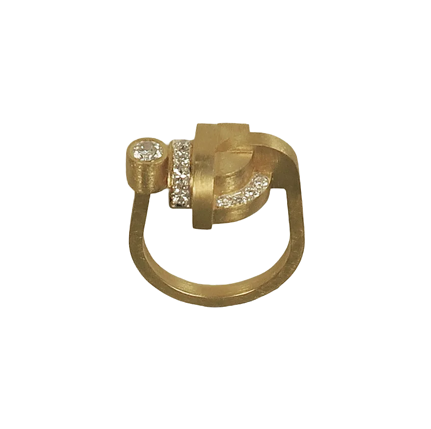 1920 Ring XL, 18 kt. Guld, Diamanter