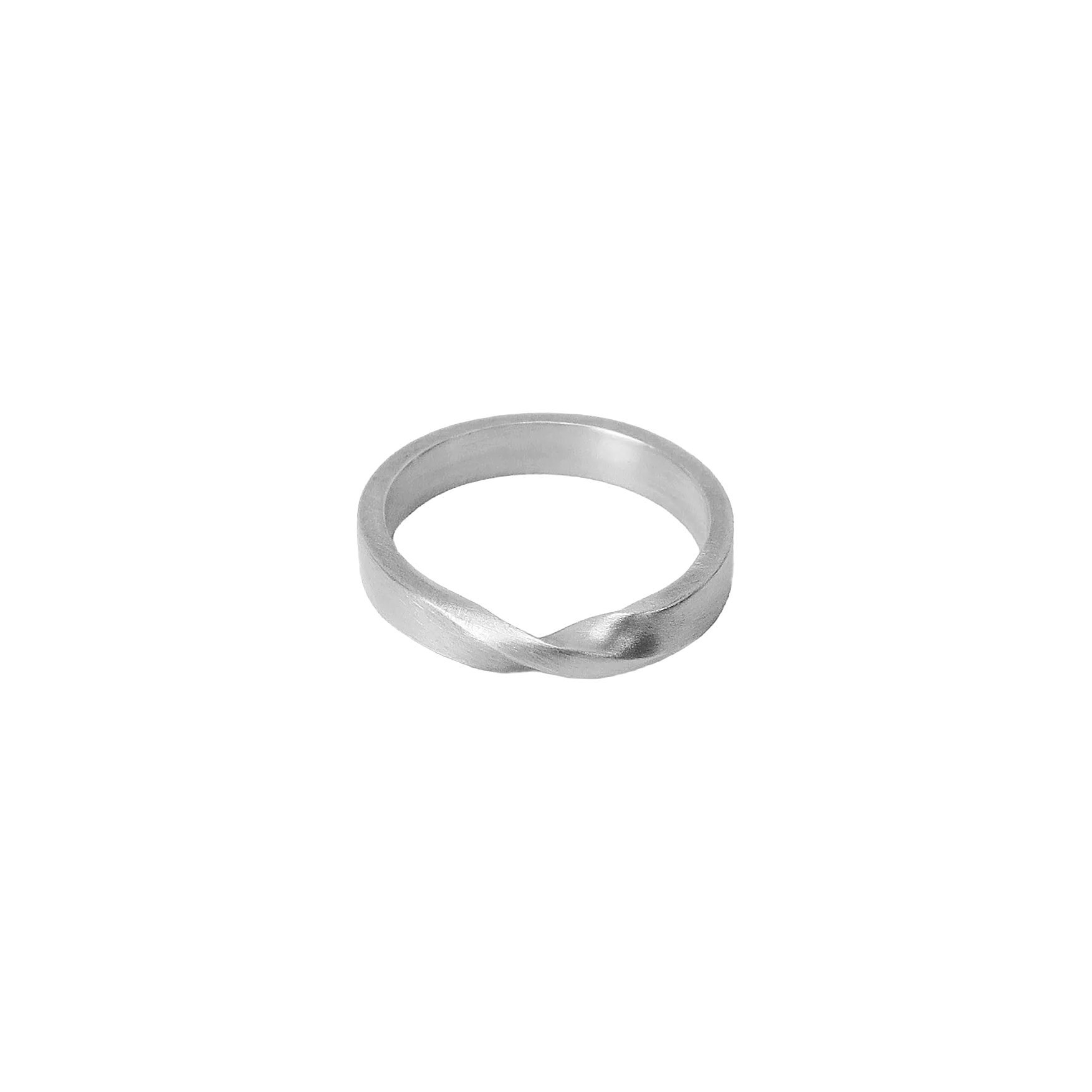 Small Twist Ring, Edgy, Wide, Sølv